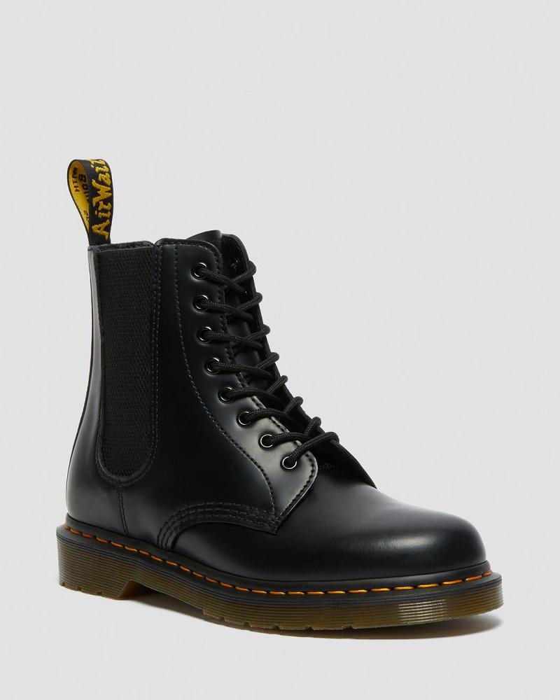 Dr Martens 1460 Harper Smooth Leren Veterlaarzen Heren Zwart | NL 293YXF